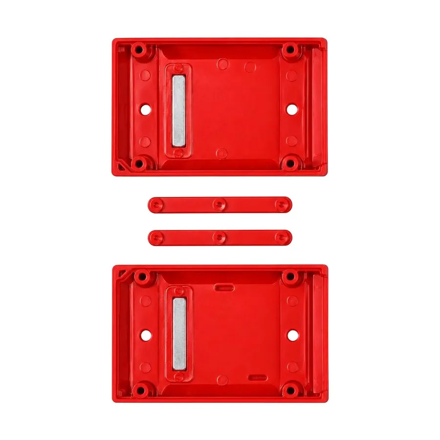 Two-part moulded enclosure with locking bars