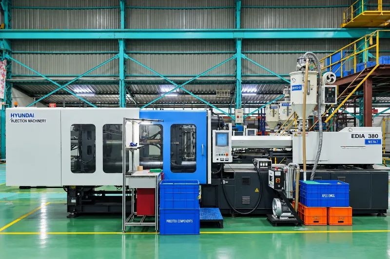 Injection moulding machine on the production floor