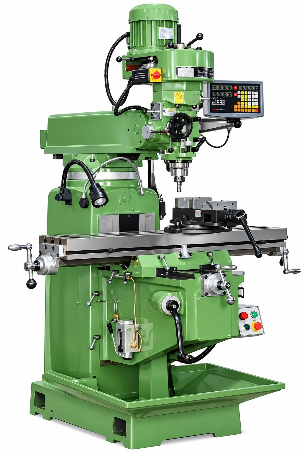 Turret milling machine with digital readout for mould plate and core work